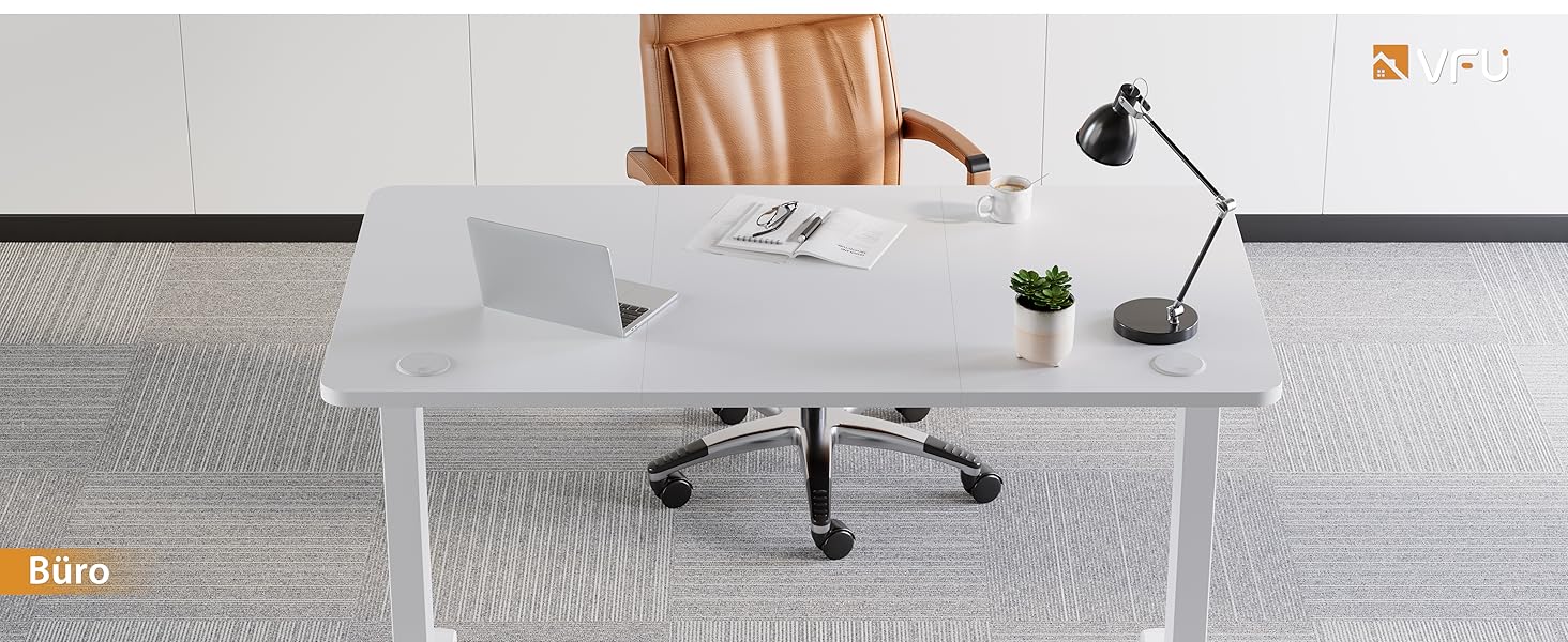 Регульований стіл для роботи з USB-C, електричний, з пам'яттю, 120x60 см, білий. Стіл для офісу, стоячий, комп'ютерний.