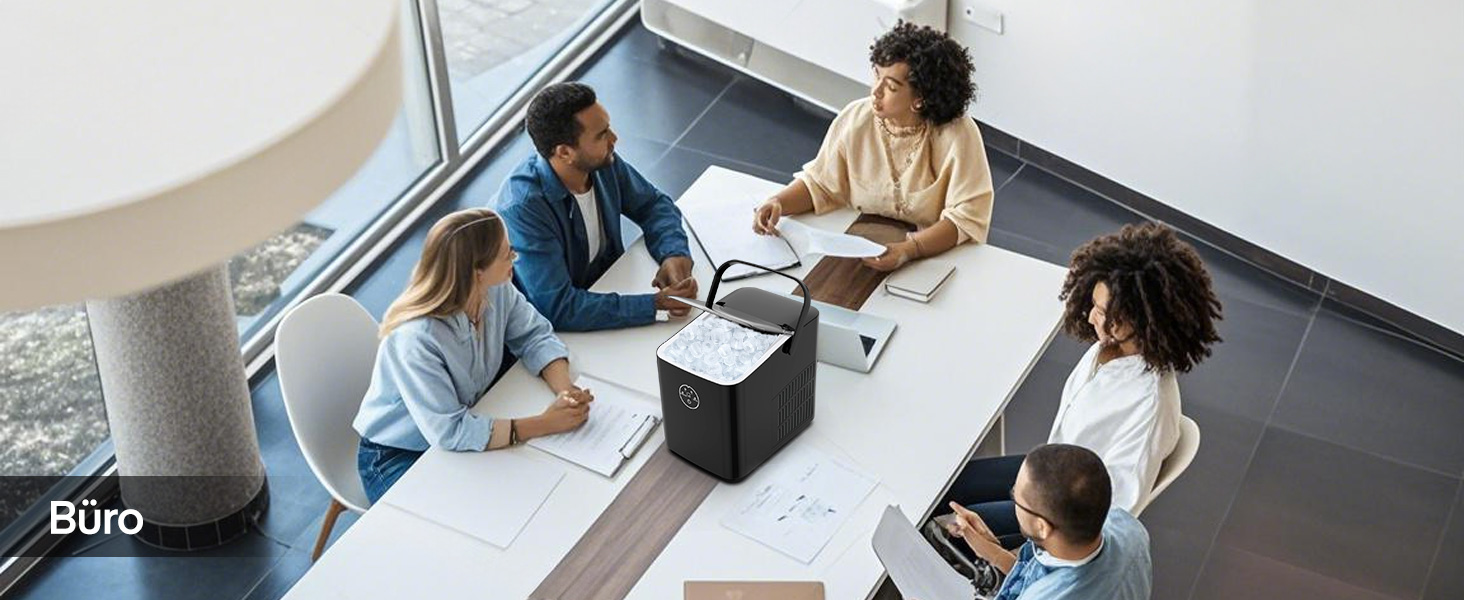 Льодогенератор Fohere 14 кг/24 год, швидке виробництво льоду (5 хв), 2 розміри кулеподібного льоду, самоочищення, з ручкою, лопаткою та кошиком для вечірок, офісу, кемпінгу - Чорний