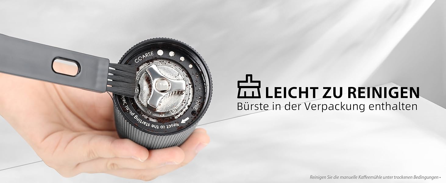 Ручна кавомолка SUNYA MCG-02 з кегульним жорном, збірник рецептів, нержавіюча сталь, дерев'яний ручка