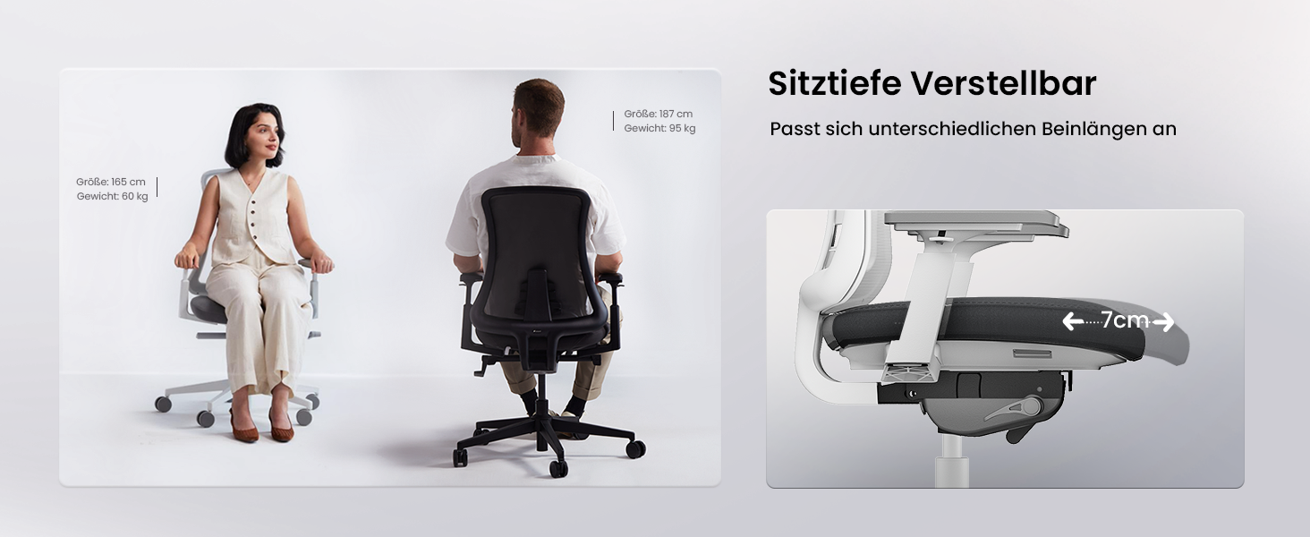 Офісний стілець ProtoArc Flexer Pro: ергономічний, з регулюванням глибини сидіння, сітчастою спинкою та підтримкою попереку - чорний