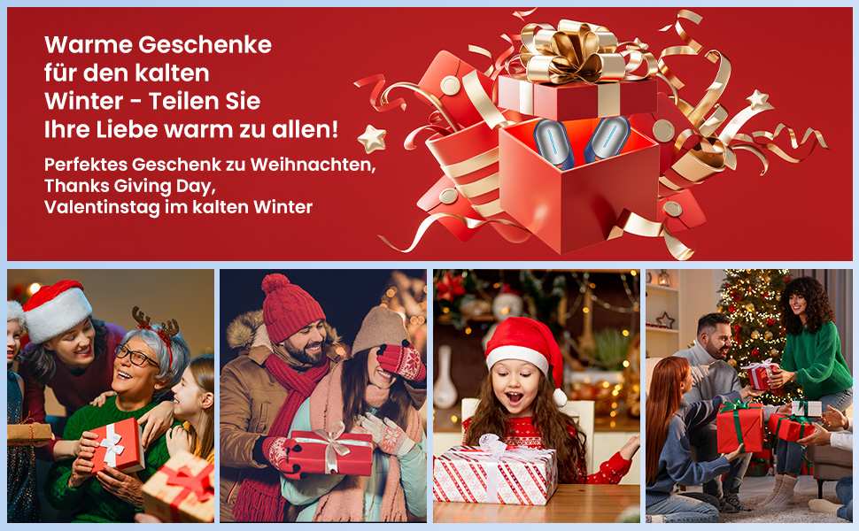 Електричні грілки для рук USB, 2 шт. - багаторазові, 3 режими нагріву, 20 годин роботи, для кемпінгу та відпочинку на природі. Кольори: блакитний