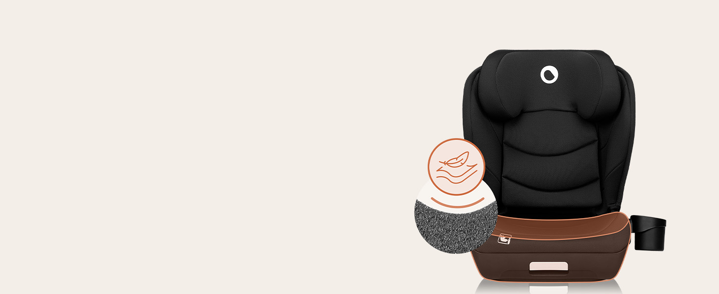 Автокрісло Lionelo NEAL I-Size, група 2/3, 100-150 см, 3-12 років, ISOFIX, регульована підголовник, бічні захисти, підлокітники, стандарт R129