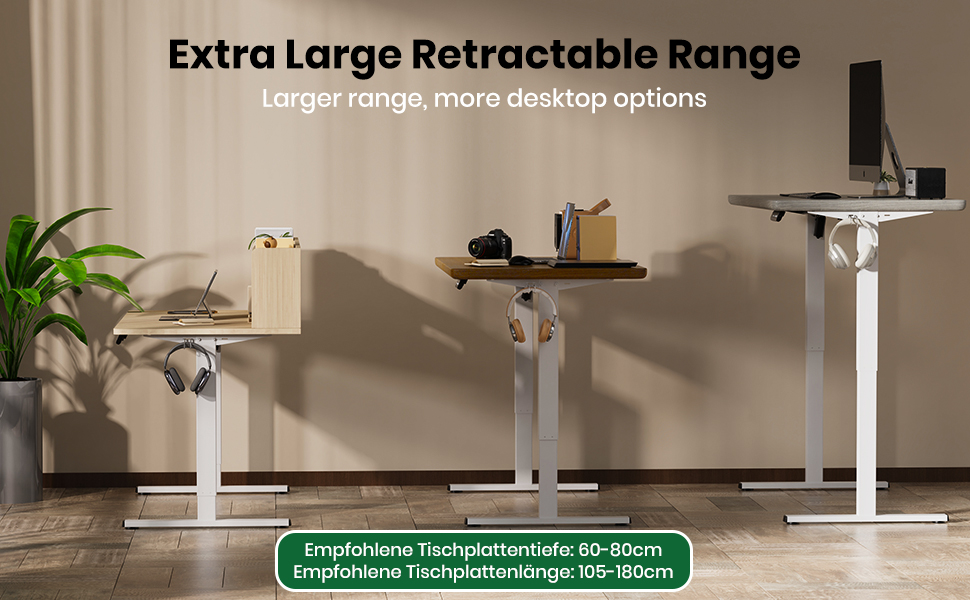 Електричний стіл з регулюванням висоти, білий. Стільниця з USB-C, пам'ять, 2 гачки. Міцний, з двома моторами