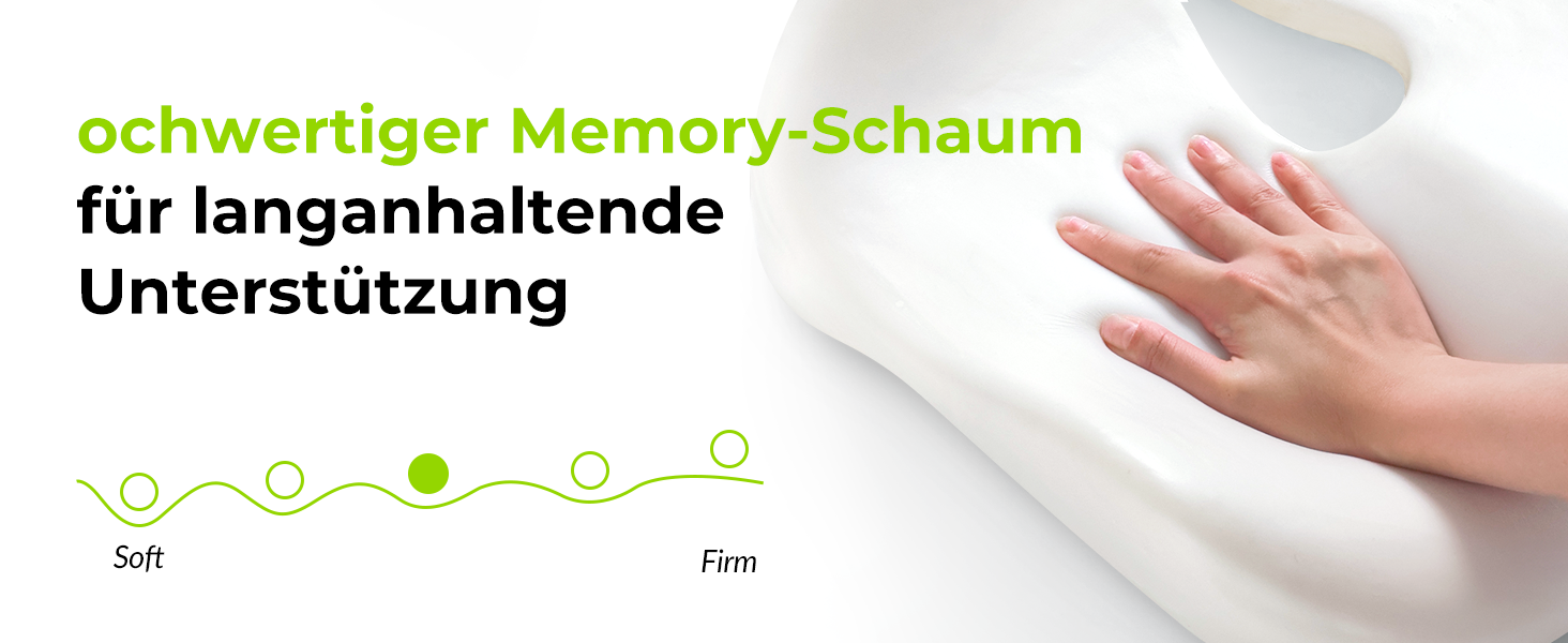 Ортопедична подушка для сидіння AUVON Kontur: для спини, куприка, ішіасу. Ергономічна подушка для офісу, авто, дому. З піною з пам'яті високої щільності.