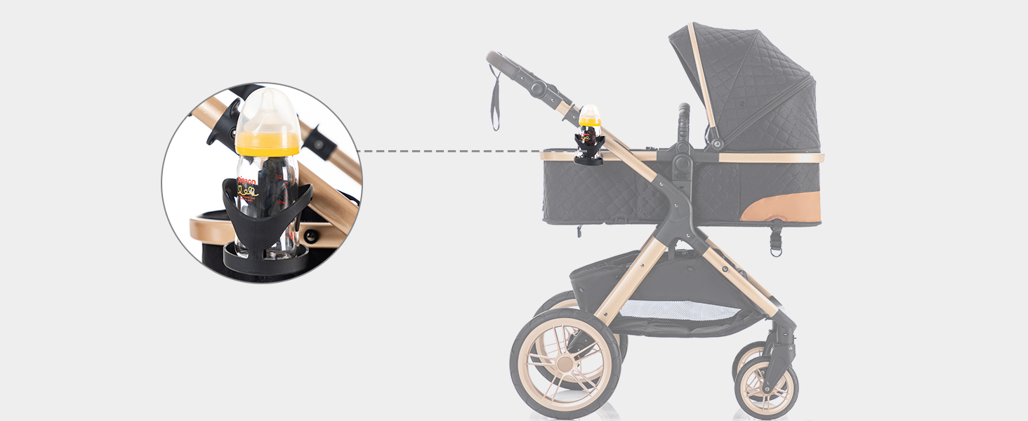 Дитяча коляска Glokid 3 в 1 з реверсивним сидінням, люлькою та автокріслом, з великими колесами, компактно складна, блакитна (LQL XX1)