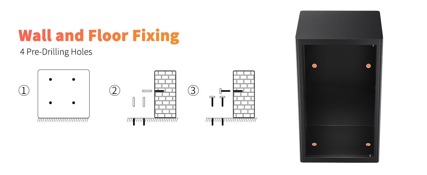 Safe Tresor з ключем WASJOYE: великий настінний сейф для грошей, ювелірних виробів, документів (45x35x31см, 67л)