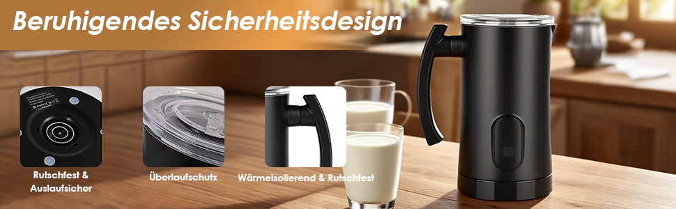 Електричний пінощікач для молока 400W, 350мл, нержавіюча сталь, 4 режими, для капучино, лате, макіато, гарячого шоколаду, для дому, офісу, як подарунок