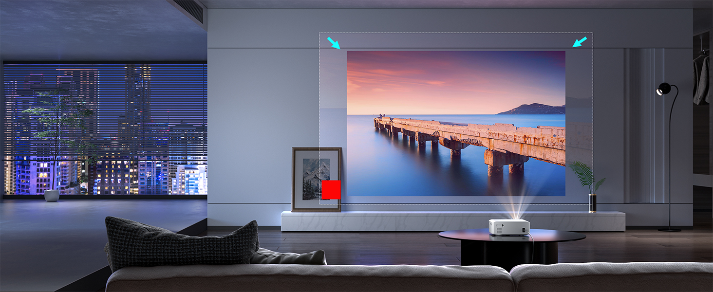 Смарт-проектор XuanPad White 4K підтримка, 1080P Native, 20000 Люмен, WiFi, Bluetooth, портативний міні-бемер з 360° підставкою (Ivory)