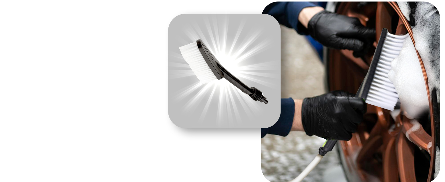 Високотискний мийник LEHMANN Hudson з алюмінієвим насосом, 1800 Вт, макс. 220 бар, продуктивність 450 л/год, комплектація: щітка для тераси, піногенератор, щітка для дисків, ідеальний для миття автомобілів