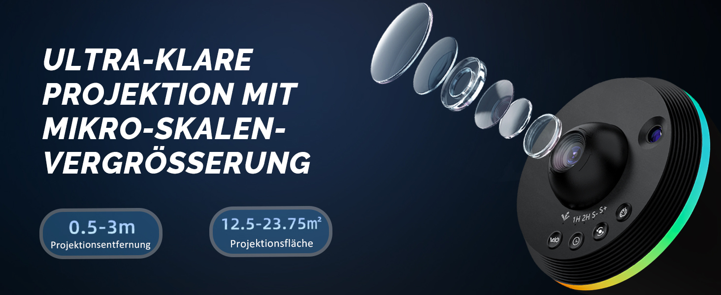 Проєктор зоряного неба Sternenhimmel: Галактика, планетарій, нічник для дітей та дорослих - чорний