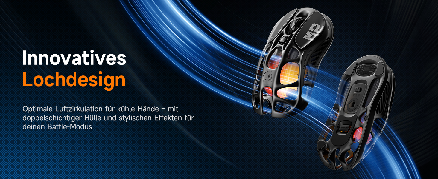 GravaStar Mercury M2 Бездротова Ігрова Миша з 26000 DPI, Сенсор PAW3395, 79г, 5 RGB-режимів, 5 програмованих кнопок, Tri-Mode (2.4GHz/Bluetooth/Кабель), для PC/Mac – Чорний