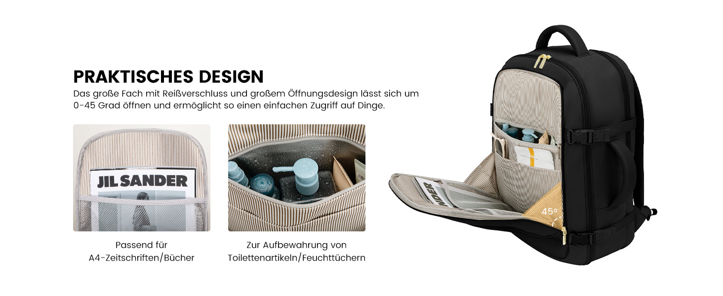 Рюкзак для ручної поклажі LOVEVOOK 40L, для ноутбука 17