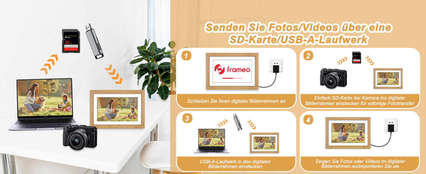 Цифровий фоторамка з дерева, Wi-Fi, 32GB, 10.1