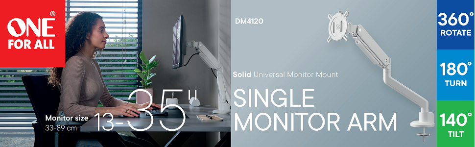 Тримач для монітора One For All DM4120 білий, універсальний