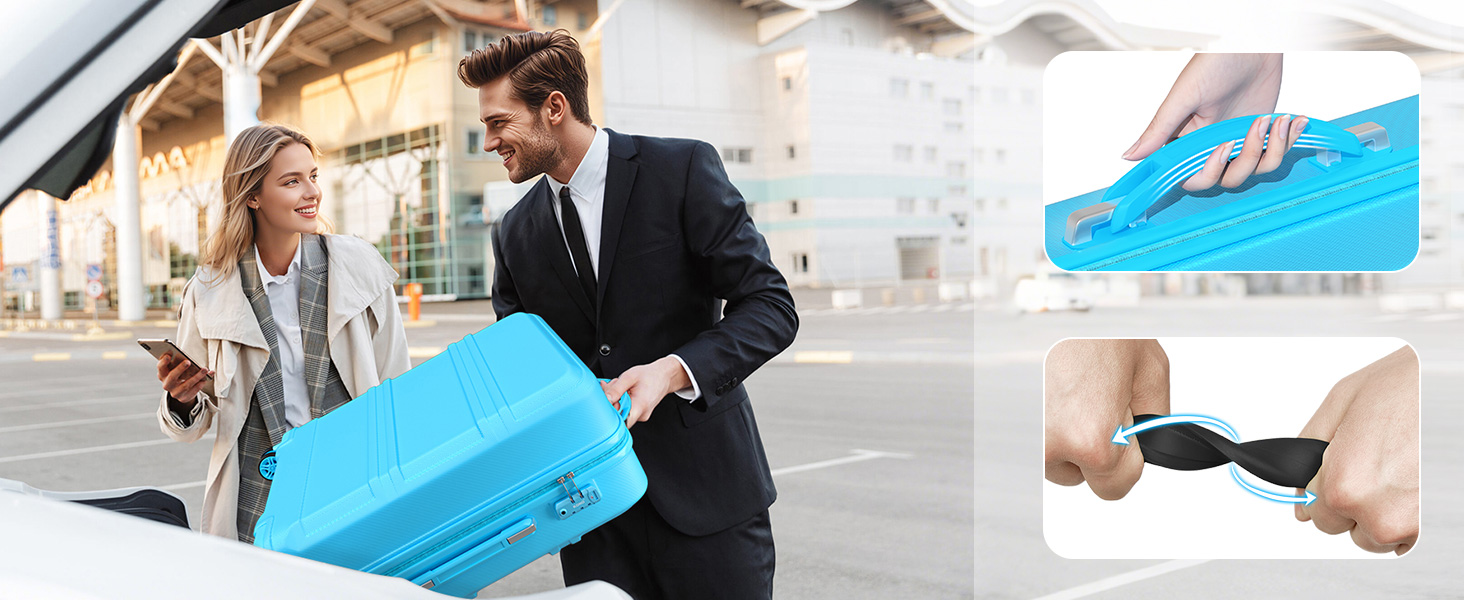 KONO Валіза-Тролей, 65 см, Блакитна - Валіза для подорожей