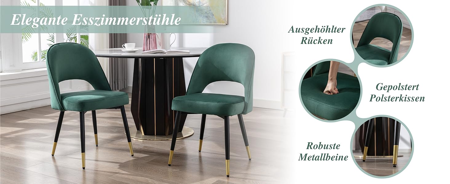 Набір з 2-х м'яких крісел з велюру для вітальні/кухні, сучасний дизайн, без підлокітників, металеві ніжки