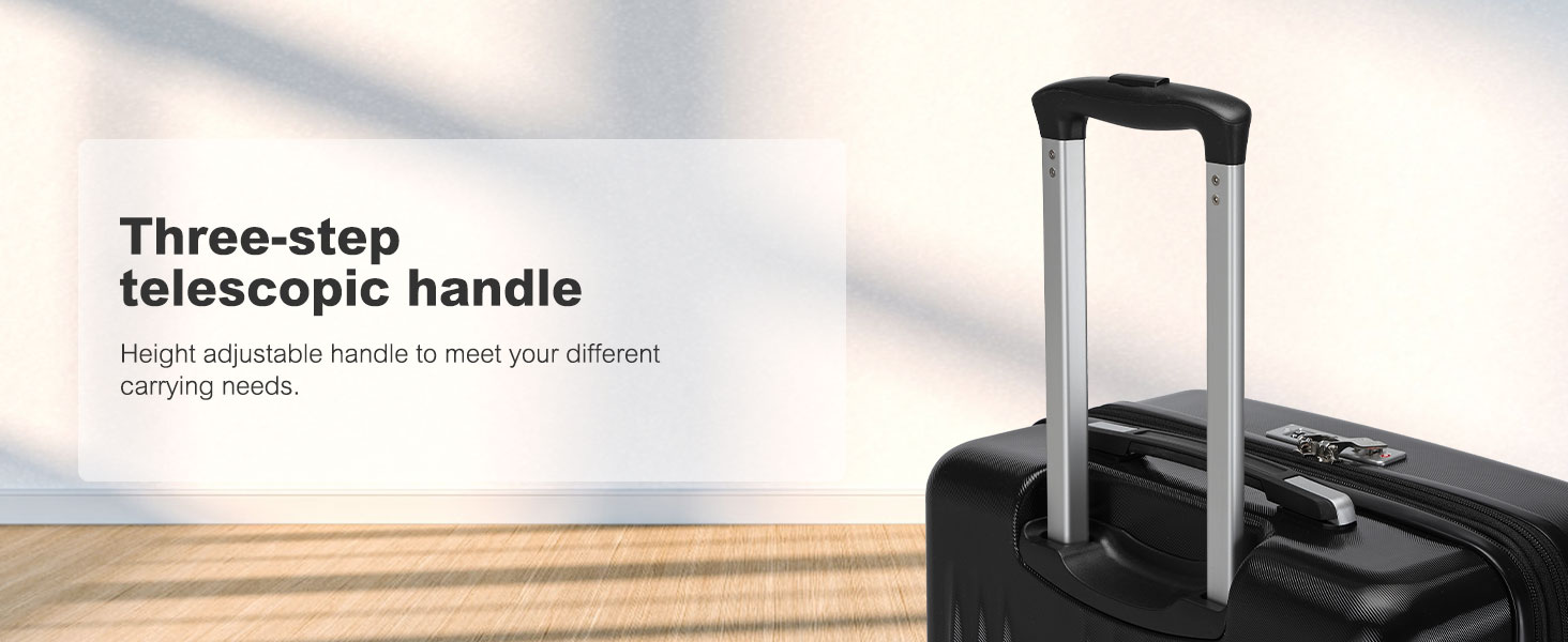 Чемодан KONO Handgepäck Trolley, 55x39x20 см, 37 л, з розширенням, TSA-замок, 4 колеса, чорний