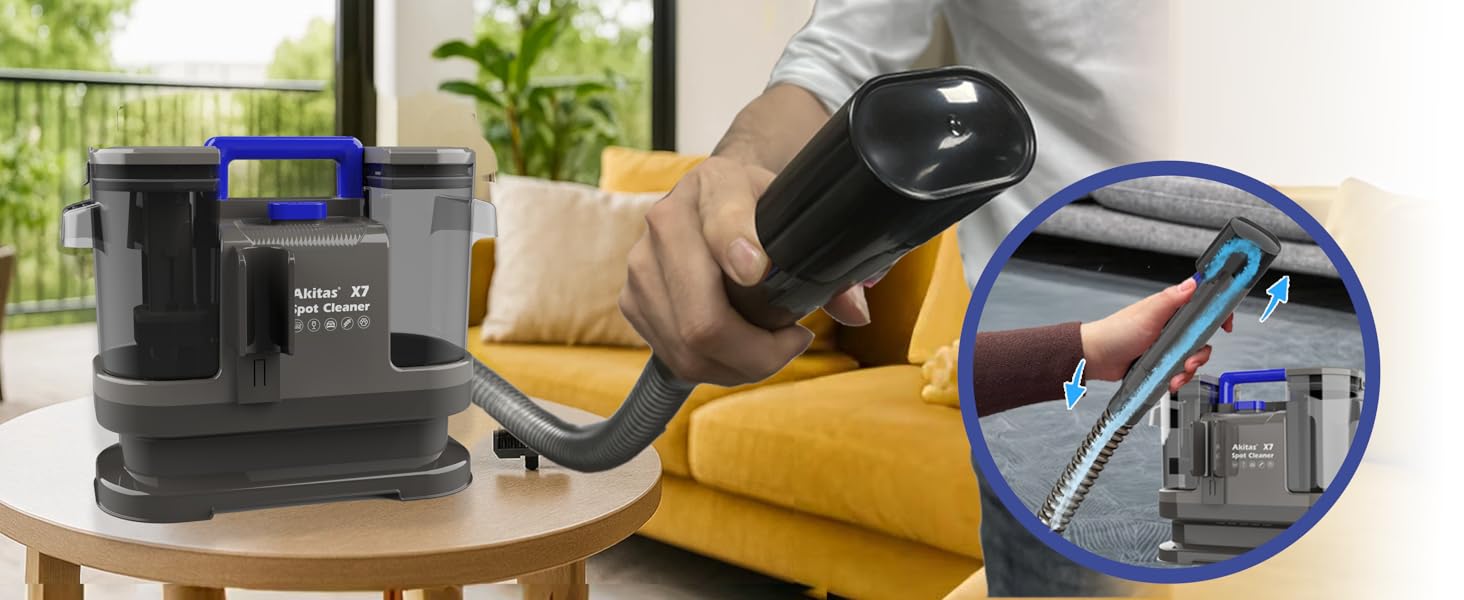 Пылесос для чищення килимів та м'яких меблів Akitas X7, 400W, сірий