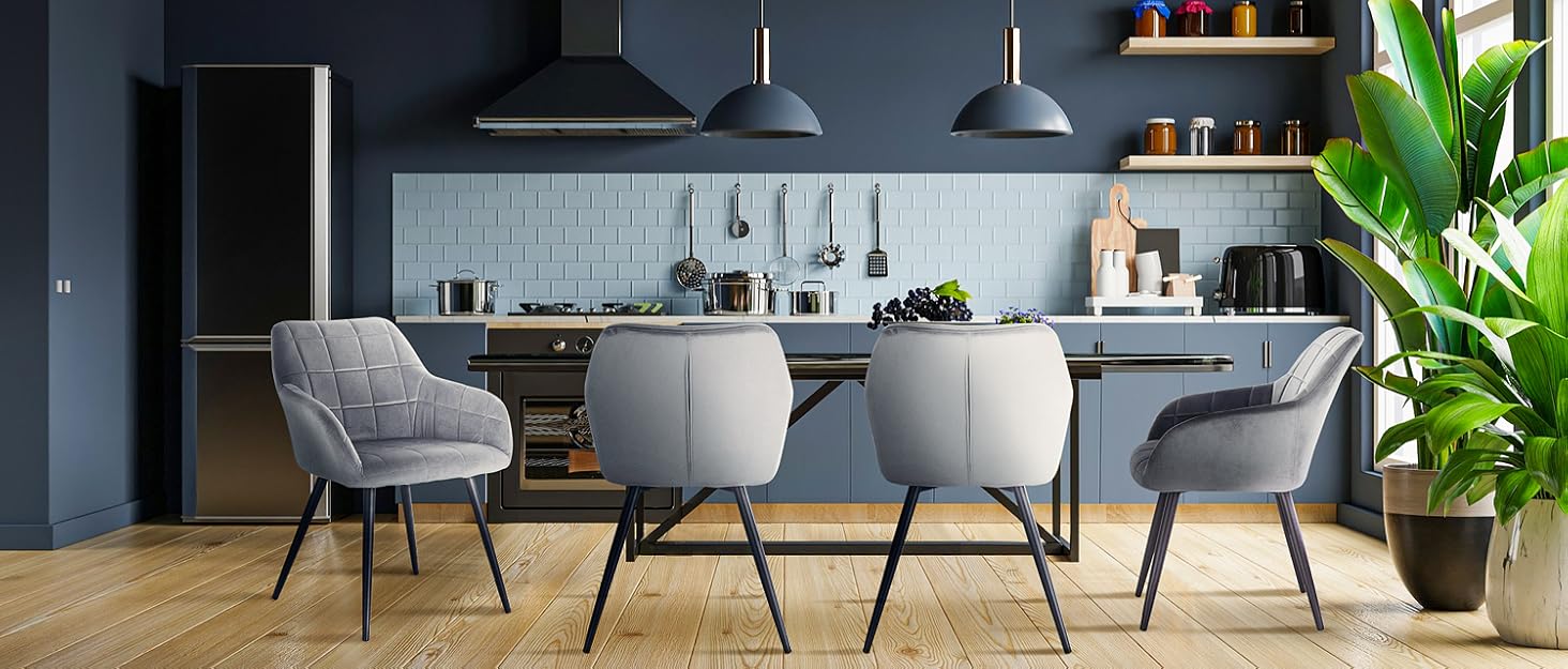 Крісла для їдальні WOLTU, набір з 2 шт., чорні, з масиву дерева та штучної шкіри, до 100 кг, для кухні та їдальні