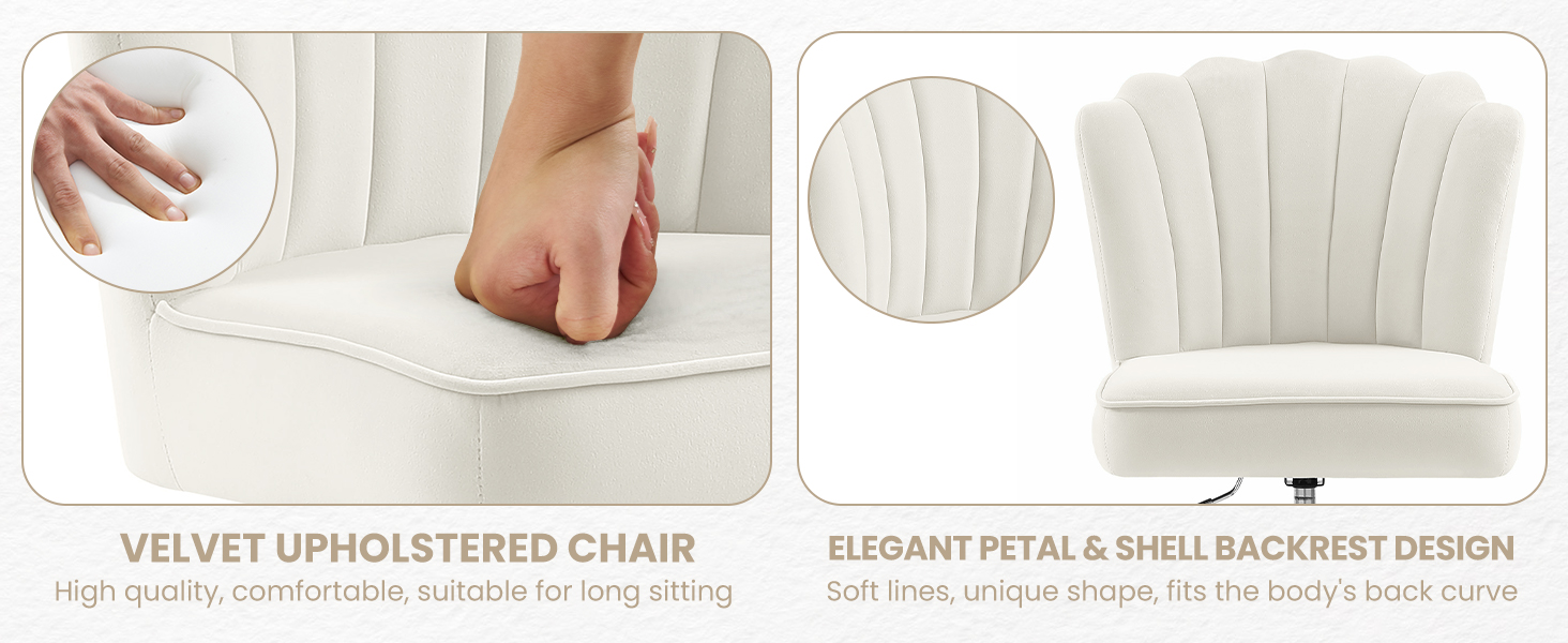 Крісло для офісу Fiximaster Homeoffice, крісло для робочого столу, обертове, регульоване по висоті, з м'якою оббивкою з велюру, золоті ніжки, для робочого кабінету, спальні, до 135 кг, зелене