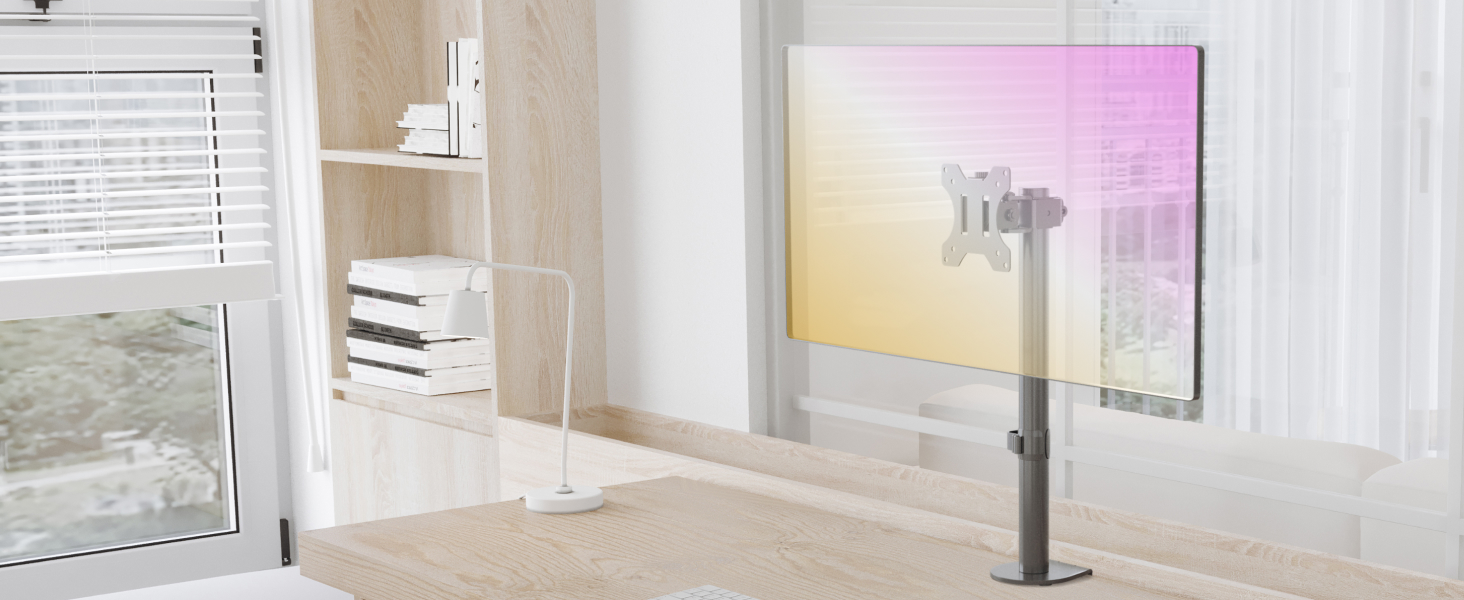 Кріплення для монітора RICOO TS7011: підставка для екрану 12-27 дюймів, VESA 75/100, кріплення до столу