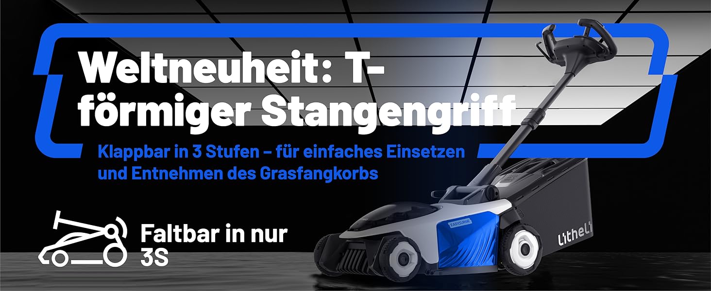 Акумуляторний акумуляторний газонокосарка Litheli Easysurge 43 см, 40V, самохідна, безщітковий двигун, до 500 м², 50 л, 25-75 мм, 2 x 4.0 Ah