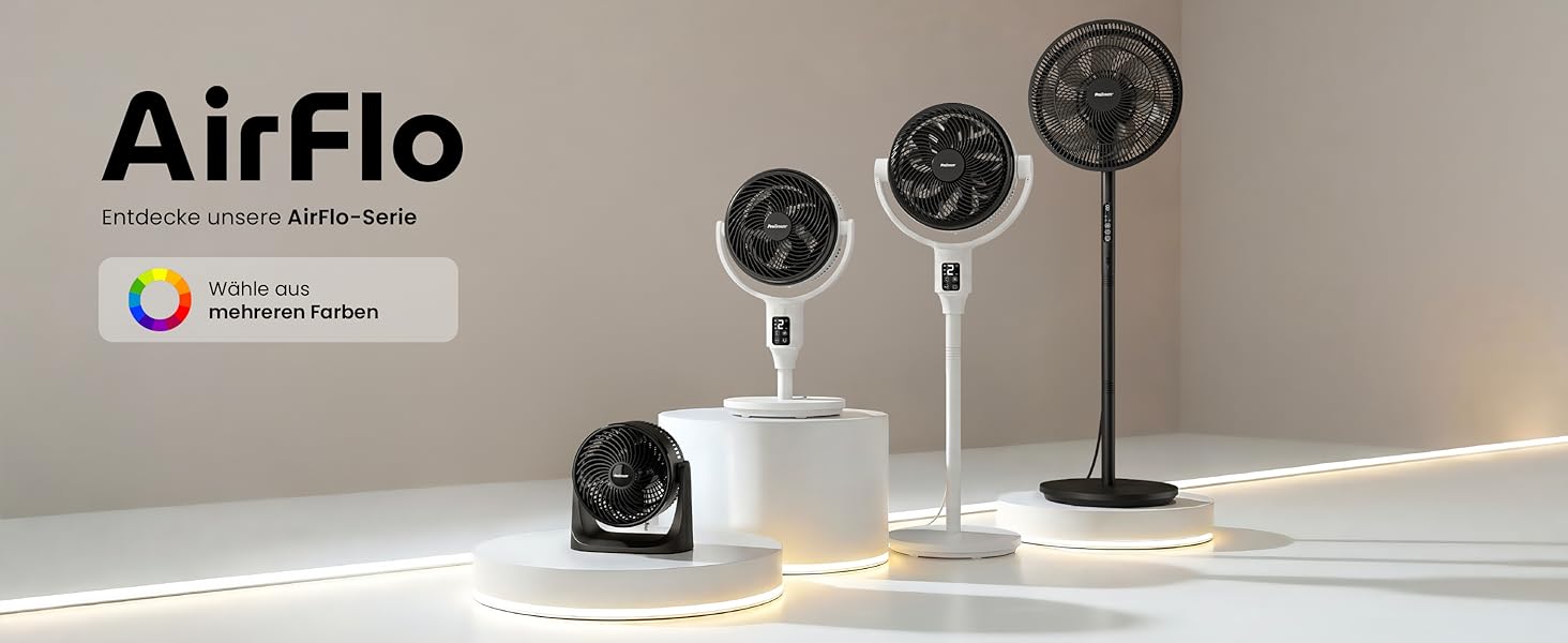 Pro Breeze AirFlo Mini Настільний Вентилятор: Тихий Турбо Вентилятор з 3 Швидкостями, Нахилом 90° та Потужним Потоком Повітря 4.2 м/с, Компактний для Офісу, Спальні та Дому (Чорний)