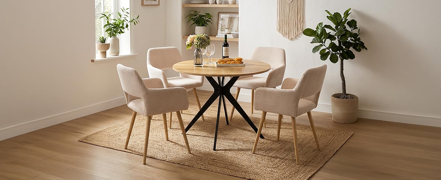 Крісла для їдальні Cosy 2 шт. - кухонні, вітальні, з підлокітниками, світло-бежеві