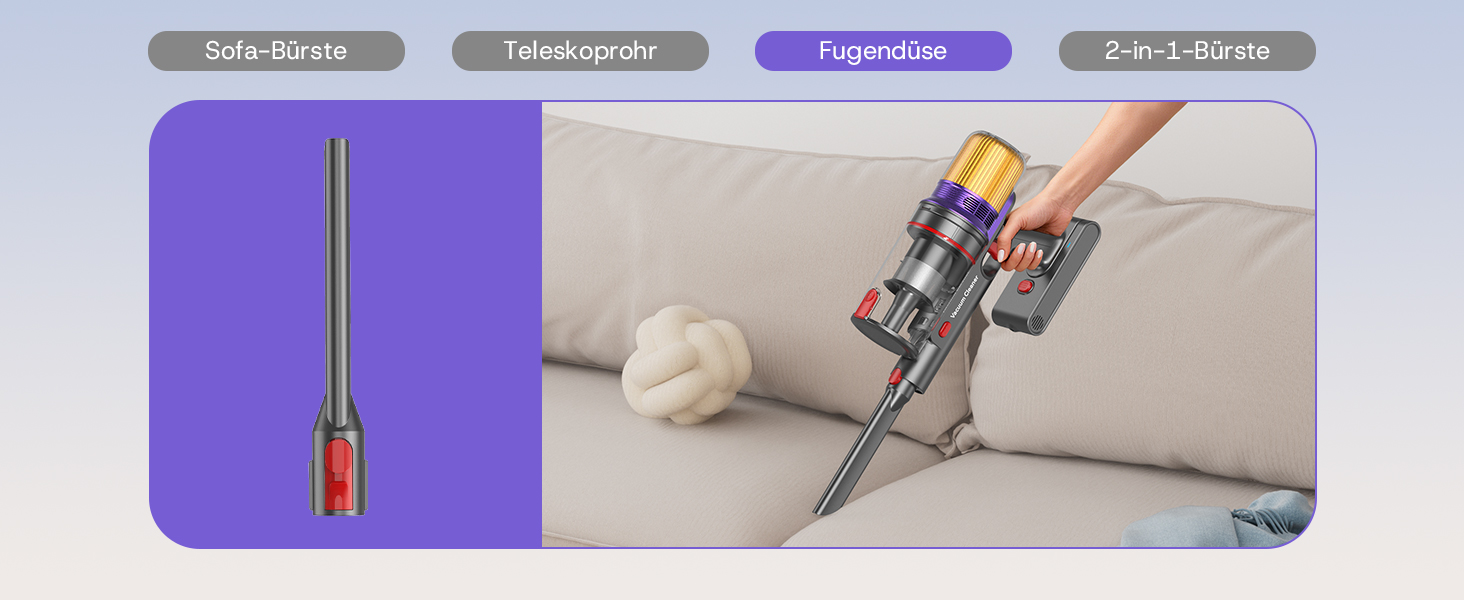 Акумуляторний пилосос V16 600W 55Kpa 80хв з LED-дисплеєм для килимів, шерсті тварин та твердих підлог