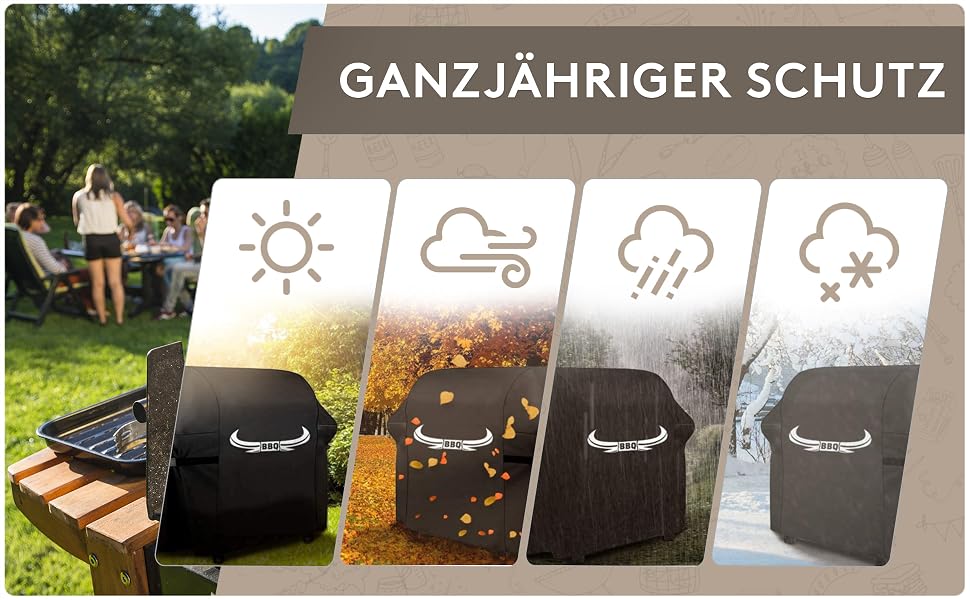 Універсальний захисний чохол для газового гриля BBQ Innovative, водонепроникний та всепогодний (122x61x147 см)