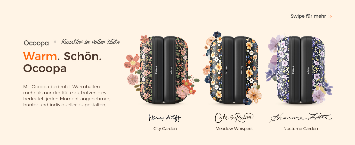 Грілки для рук OCOOPA UT2S Mini, 5200mAh, 2 шт. Магнітні електричні грілки для рук, багаторазові, для кемпінгу та активного відпочинку, подарунок