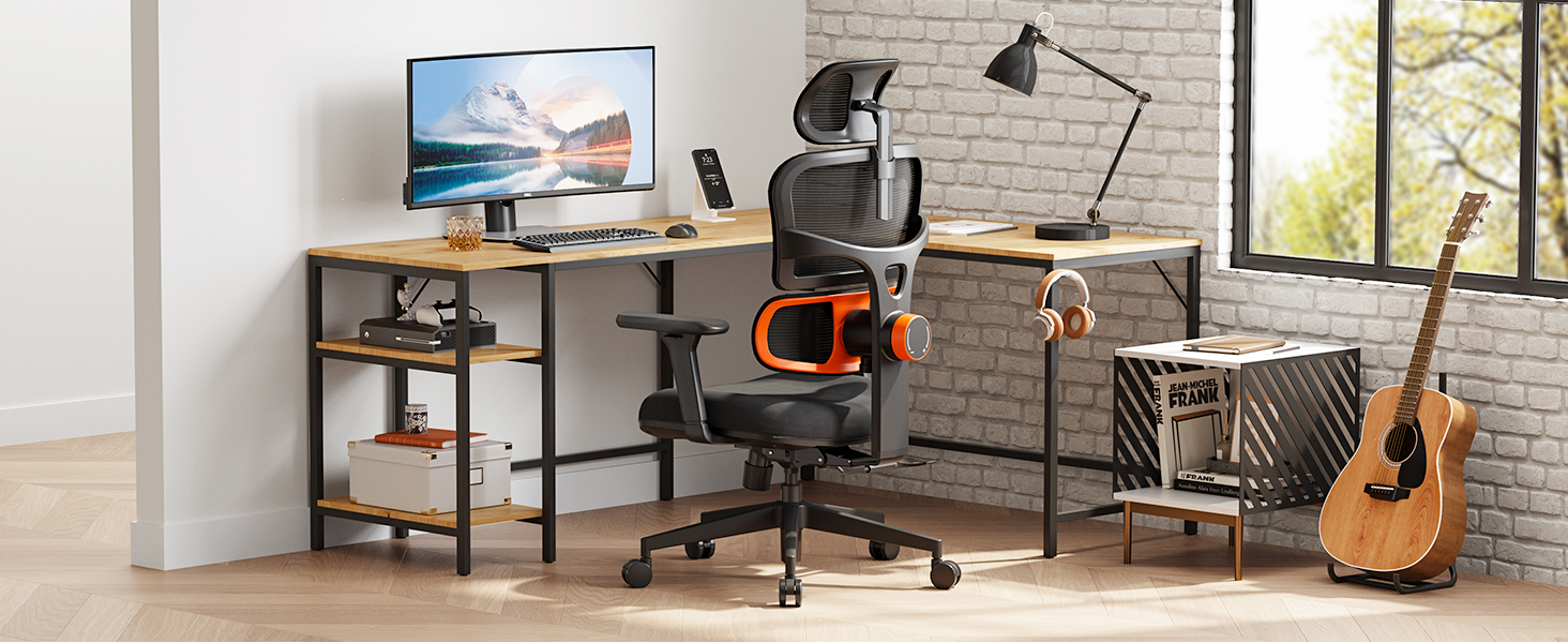 Офісне крісло Newtral NT001: ергономічне, регульована підголівник та підлокітники, 150 кг, чорний