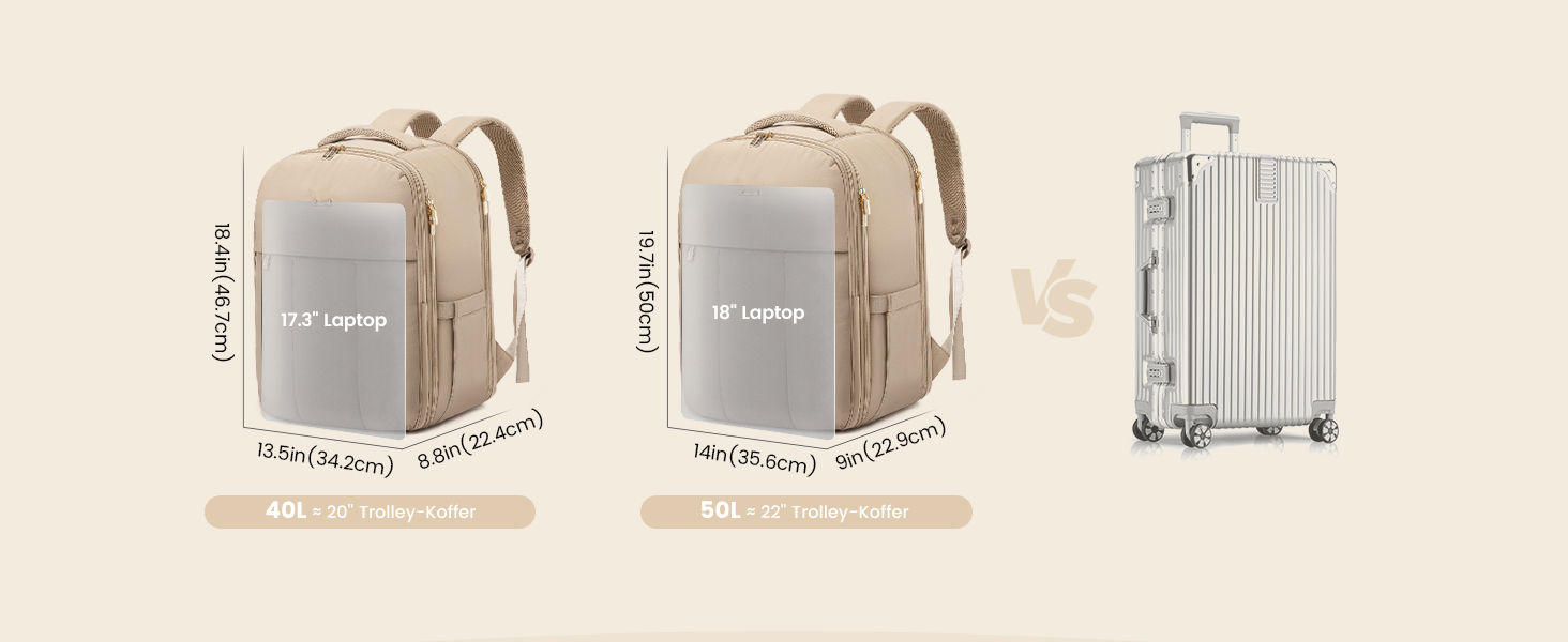 Рюкзак для ручної поклажі OVEVOOK: 40л, для ноутбука 17