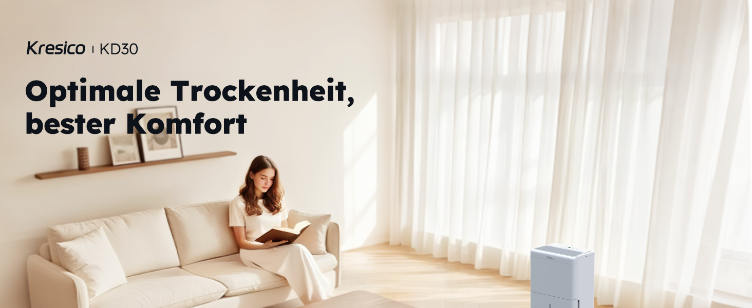Електричний осушувач повітря 20L з відведенням води через шланг, фільтр, таймер, 10 років гарантії (30л/день)