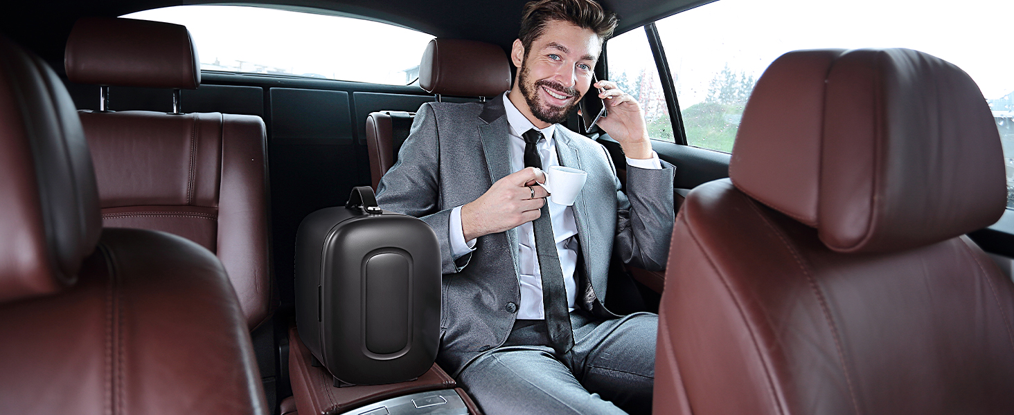 Міні холодильник FOHERE 5 літрів / 6 банок, USB живлення, 220V AC/12V DC, для напоїв та косметики, білий (чорний)