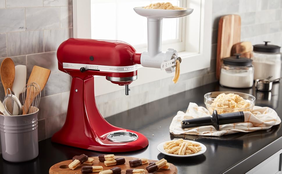 Насадка для KitchenAid Fleischwolf - подрібнювач м'яса та овочів з формочками для печива (5KSMFGCA)