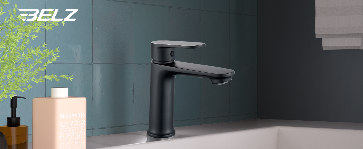 Набір змішувачів для ванної кімнати Belz, латунь, гаряча/холодна вода, однозахідний, сірий (чорний)
