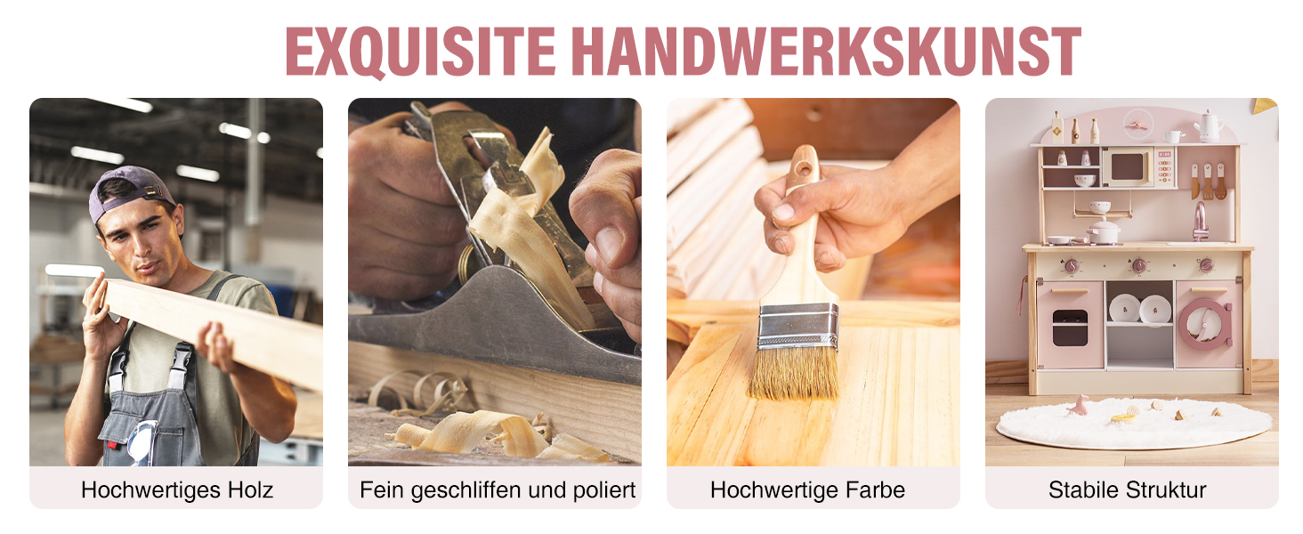 Дерев'яна дитяча кухня ROBUD з реалістичним аксесуаром. Ігровий набір для дітей, сучасний дизайн, подарунок від 3 років.