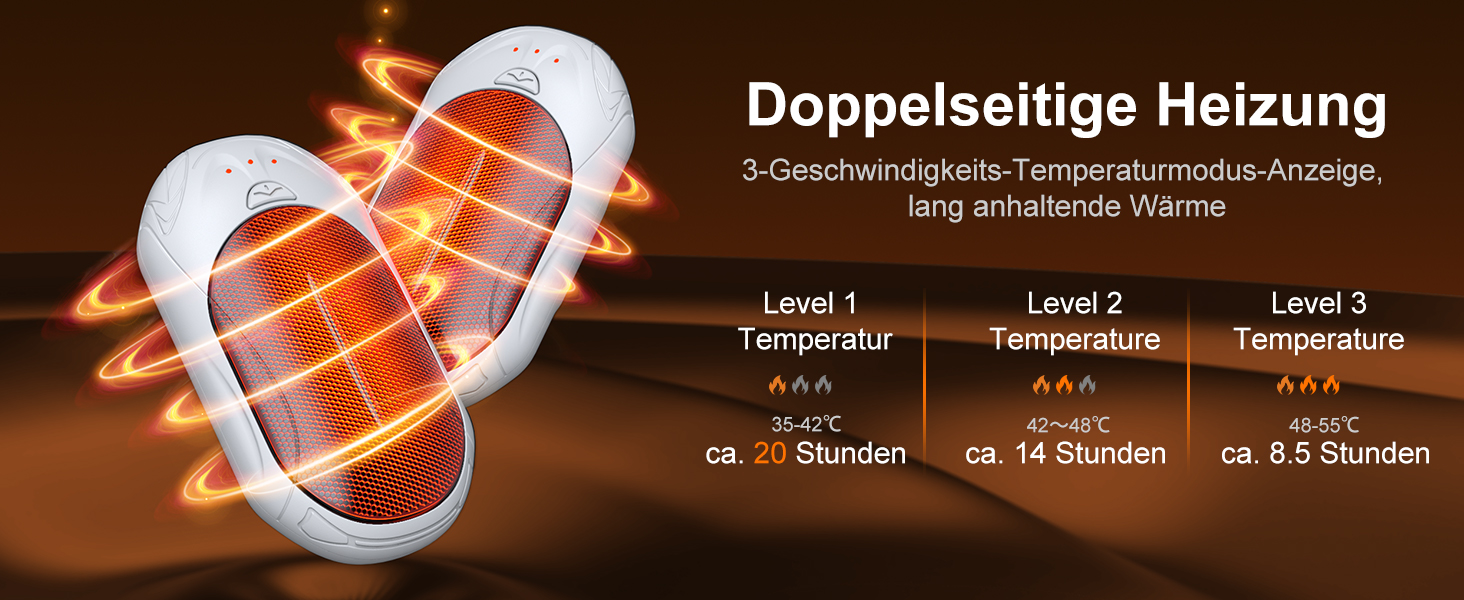 Електричні грілки для рук OUTJUT 6000mAh, 2 шт., USB, 3 режими нагріву, для спорту, кемпінгу, подарунок