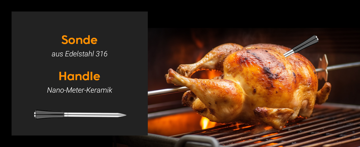 Бездротовий термометр для м'яса Inkbird INT-11P з Bluetooth, IP67, для гриля, BBQ, духовки, коптильні