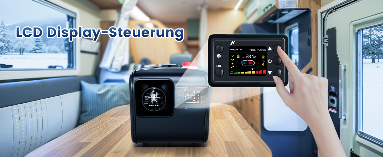 Дизельний опалювач 8kW Blazecore 1S з Wi-Fi, 12/24V/240V, 0.12-0.45 л/год, 10-рівнів регулювання температури, автоматичний старт/стоп для авто та вантажівок