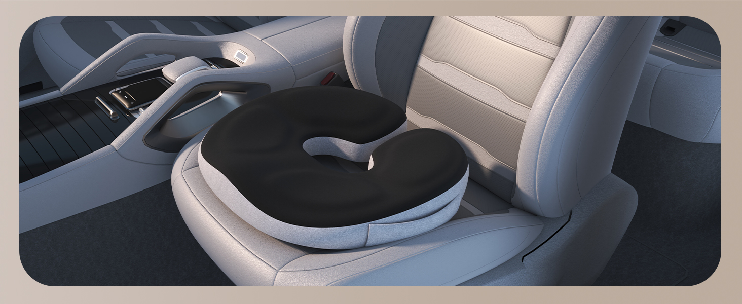 Ортопедична подушка-кільце з ефектом пам'яті для копчика та куксицевого відділу, протигеморройна та протипролежнева подушка для вагітних та реабілітації (Чорна)