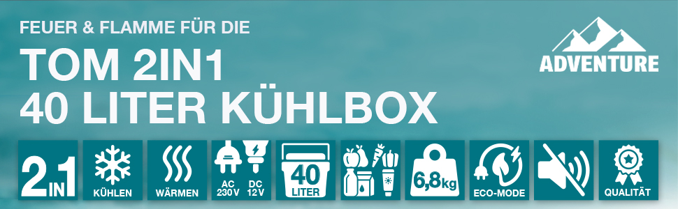 Термобокс електричний 2-в-1 TOM XXL 40л з охолодженням та підігрівом на колесах (230V/12V) для авто, кемпінгу, трейлера - сірий + подарунок