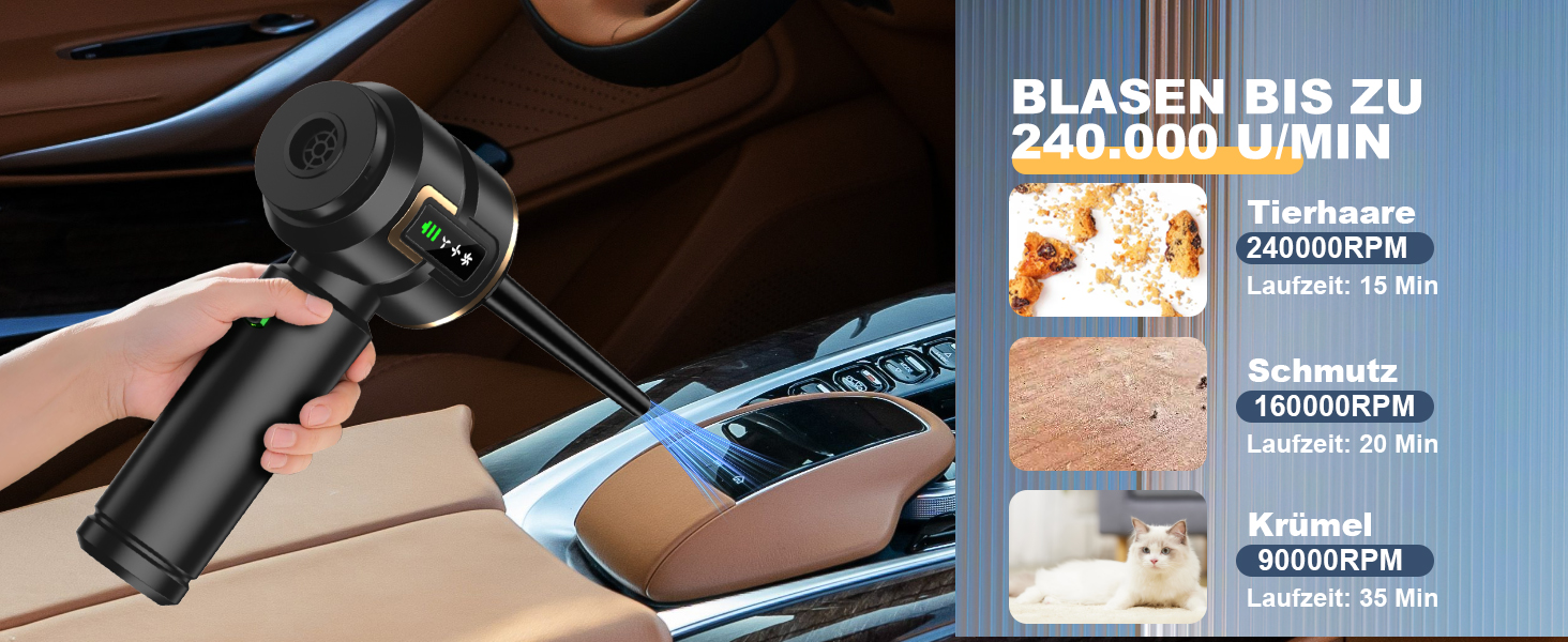 Акумуляторний ручний пилосос 4-в-1 для авто та дому з LCD-дисплеєм, потужність 28000Па, 3 режими роботи, бездротовий міні-пилосос від шерсті та пилу, чорний