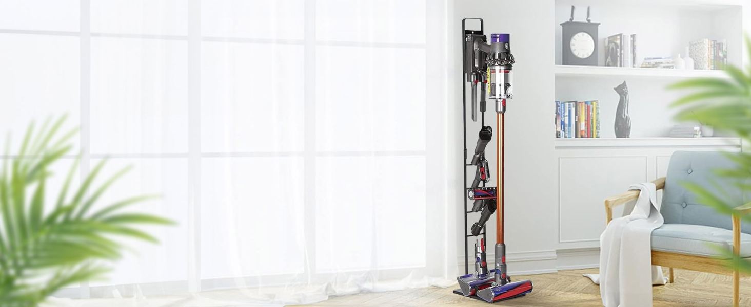 Зарядна станція для пилососа RICOO для Dyson V6-V11, кронштейн SH502, 29x22x127 см, чорний