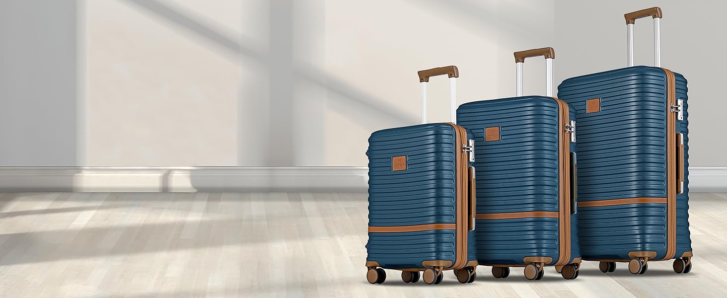 Набір дорожніх валіз Joyway 6 предметів, жорстка оболонка, з косметичкою, 4 колесами та TSA-замком, білий (комплект з валізою та сумкою)