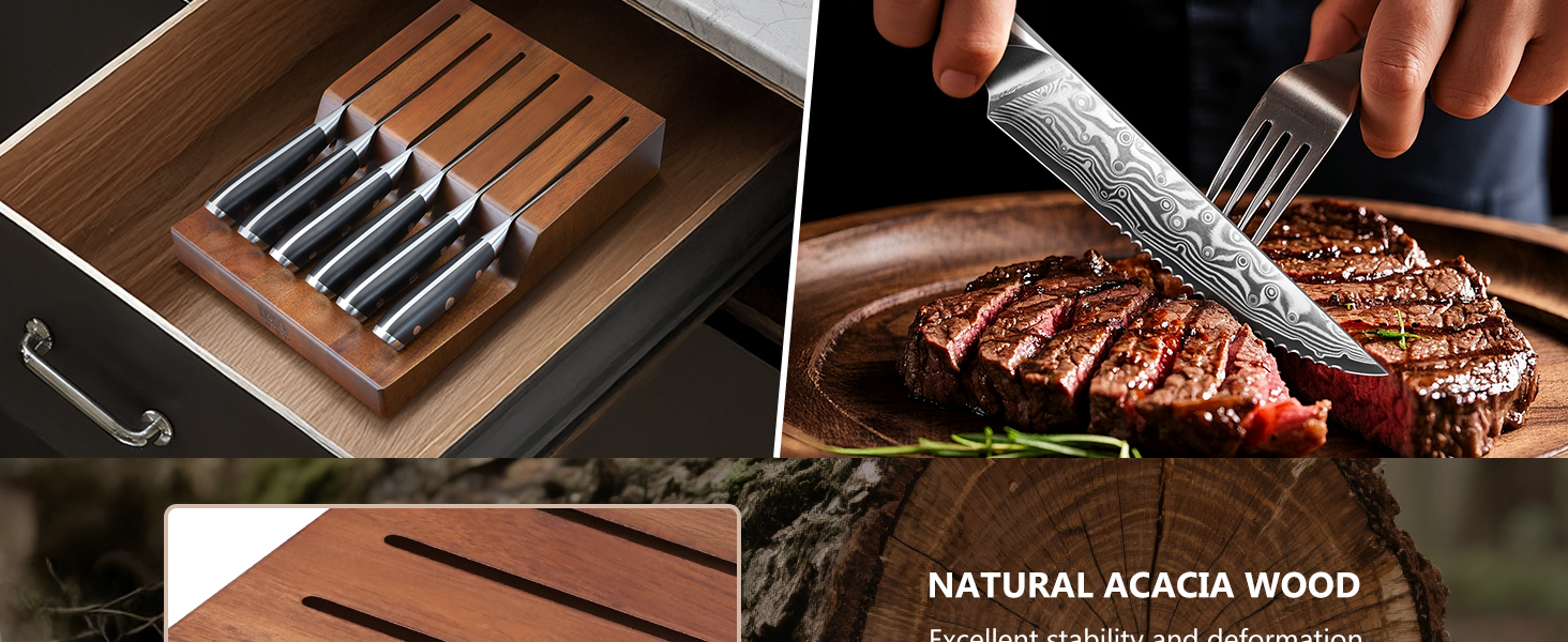 Японський кухонний ніж SHAN ZU 15 см з дамаської сталі, серія PRO (ніж для стейку з бруском)