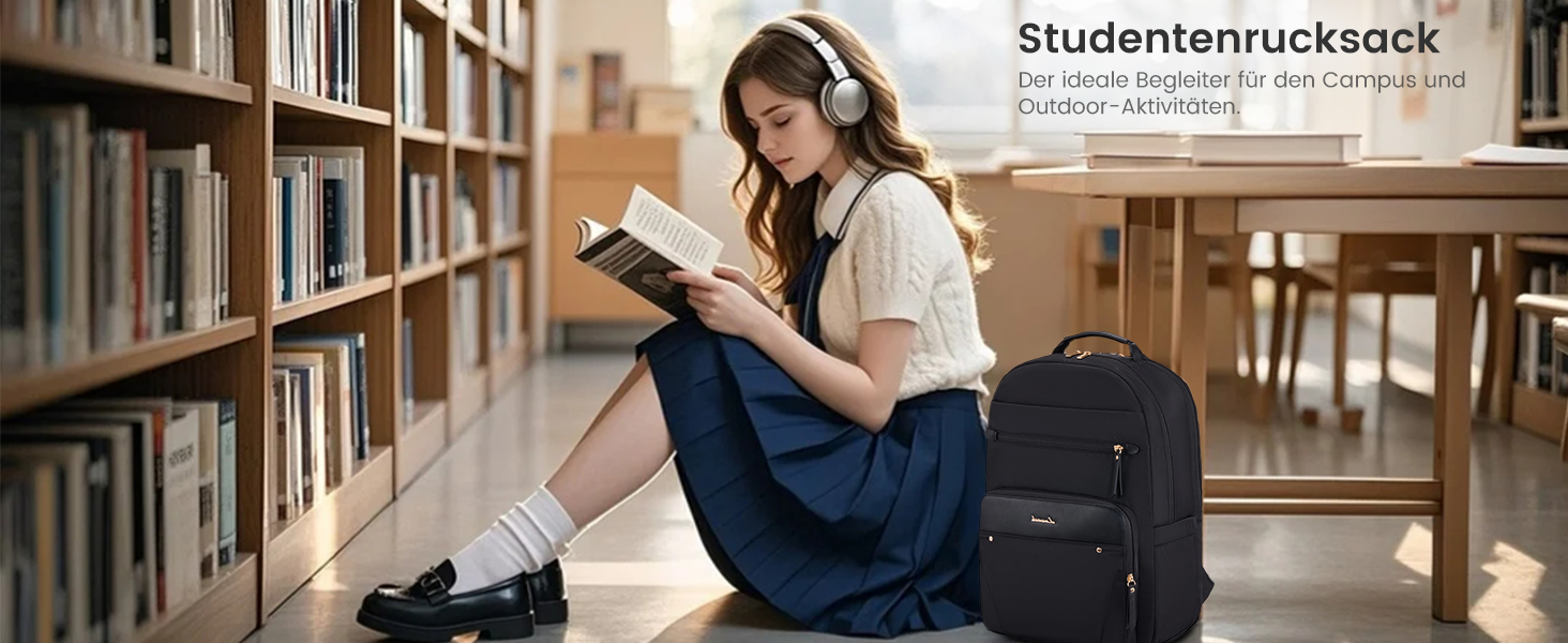 LOVEVOOK Рюкзак для ноутбука, чорний, 15.6 дюймів: водонепроникний, для роботи, навчання, подорожей