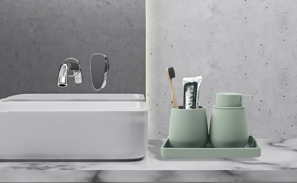 Набір для ванної кімнати Badset Grün: сучасний комплект аксесуарів для ванної (5 предметів)