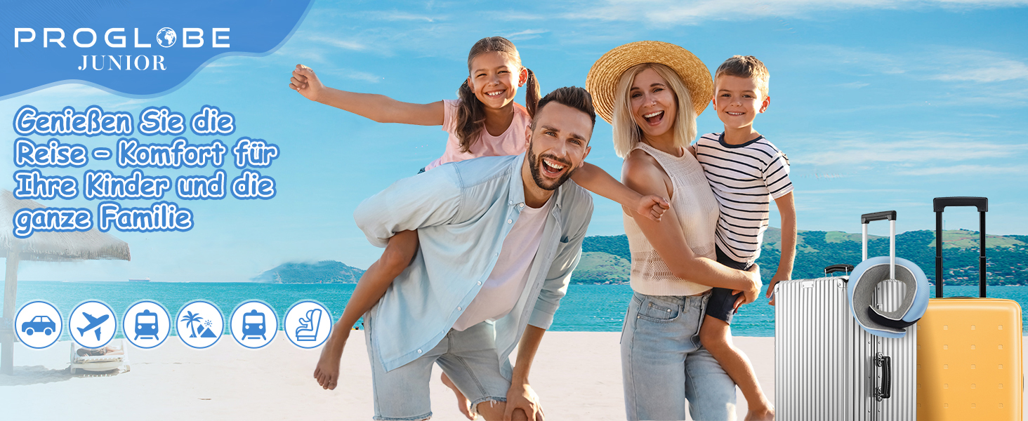 Подушка для шиї Proglobe для подорожей (літак, авто, поїзд) з memory foam, 3D-маска для сну, сітка, блакитна